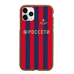 Чехол iPhone 11 Pro матовый ФК ЦСКА: Россети, цвет: 3D-коричневый