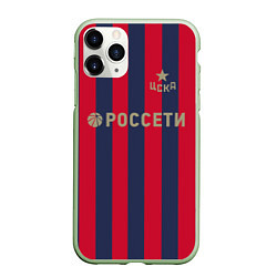 Чехол iPhone 11 Pro матовый ФК ЦСКА: Россети, цвет: 3D-салатовый