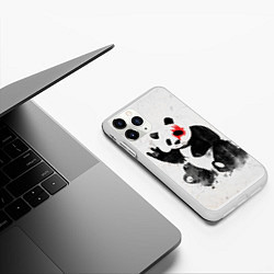 Чехол iPhone 11 Pro матовый Рок-панда, цвет: 3D-белый — фото 2