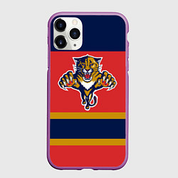 Чехол iPhone 11 Pro матовый Florida Panthers, цвет: 3D-фиолетовый