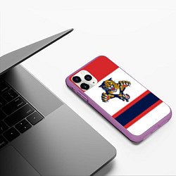 Чехол iPhone 11 Pro матовый Florida Panthers, цвет: 3D-фиолетовый — фото 2