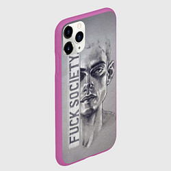 Чехол iPhone 11 Pro матовый Fuck Society, цвет: 3D-фиолетовый — фото 2