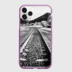 Чехол iPhone 11 Pro матовый Железная дорога, цвет: 3D-фиолетовый