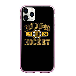 Чехол iPhone 11 Pro матовый Boston Bruins: Est.1924, цвет: 3D-розовый
