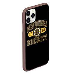 Чехол iPhone 11 Pro матовый Boston Bruins: Est.1924, цвет: 3D-коричневый — фото 2