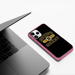 Чехол iPhone 11 Pro матовый Boston Bruins: Est.1924, цвет: 3D-малиновый — фото 2