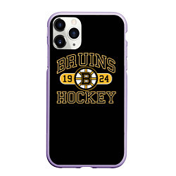 Чехол iPhone 11 Pro матовый Boston Bruins: Est.1924, цвет: 3D-светло-сиреневый