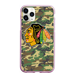 Чехол iPhone 11 Pro матовый Blackhawks Camouflage, цвет: 3D-розовый