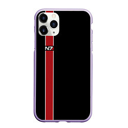 Чехол iPhone 11 Pro матовый Mass Effect N7, цвет: 3D-светло-сиреневый