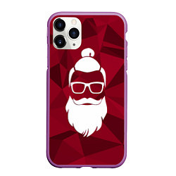 Чехол iPhone 11 Pro матовый Санта хипстер, цвет: 3D-фиолетовый