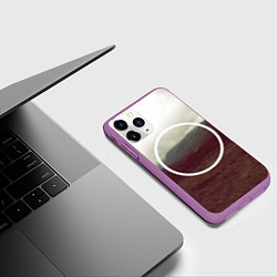 Чехол iPhone 11 Pro матовый Круг, цвет: 3D-фиолетовый — фото 2