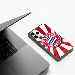 Чехол iPhone 11 Pro матовый FC Bayern, цвет: 3D-темно-зеленый — фото 2