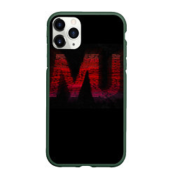 Чехол iPhone 11 Pro матовый Manchester United team, цвет: 3D-темно-зеленый