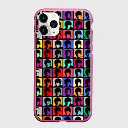 Чехол iPhone 11 Pro матовый The Beatles: pop-art, цвет: 3D-малиновый