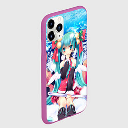 Чехол iPhone 11 Pro матовый Мику с подарками, цвет: 3D-фиолетовый — фото 2