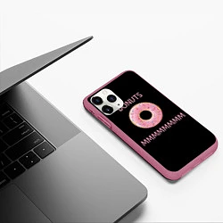 Чехол iPhone 11 Pro матовый Donuts, цвет: 3D-малиновый — фото 2