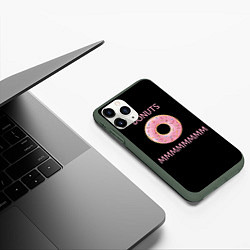 Чехол iPhone 11 Pro матовый Donuts, цвет: 3D-темно-зеленый — фото 2