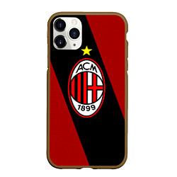 Чехол iPhone 11 Pro матовый Milan FC: Red Collection, цвет: 3D-коричневый