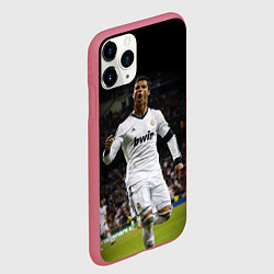 Чехол iPhone 11 Pro матовый Роналдо, цвет: 3D-малиновый — фото 2