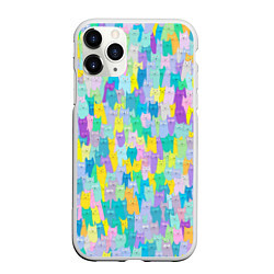 Чехол iPhone 11 Pro матовый Пастельные коты, цвет: 3D-белый