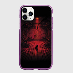 Чехол iPhone 11 Pro матовый Alien: Space Ship, цвет: 3D-фиолетовый