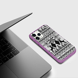 Чехол iPhone 11 Pro матовый Dead Christmas, цвет: 3D-фиолетовый — фото 2