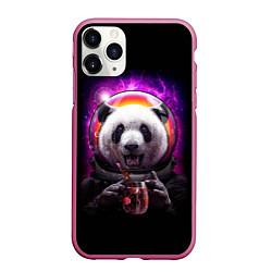 Чехол iPhone 11 Pro матовый Panda Cosmonaut, цвет: 3D-малиновый