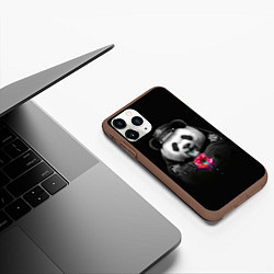 Чехол iPhone 11 Pro матовый Donut Panda, цвет: 3D-коричневый — фото 2