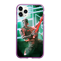 Чехол iPhone 11 Pro матовый Iron Maiden: Rocker Robot, цвет: 3D-фиолетовый