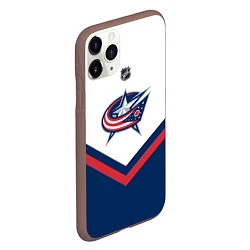 Чехол iPhone 11 Pro матовый NHL: Columbus Blue Jackets, цвет: 3D-коричневый — фото 2