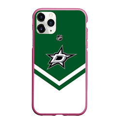 Чехол iPhone 11 Pro матовый NHL: Dallas Stars, цвет: 3D-малиновый