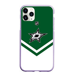 Чехол iPhone 11 Pro матовый NHL: Dallas Stars, цвет: 3D-светло-сиреневый