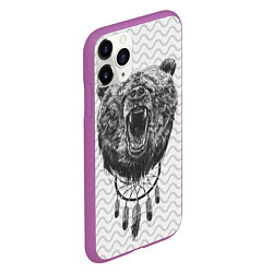 Чехол iPhone 11 Pro матовый Bear Dreamcatcher, цвет: 3D-фиолетовый — фото 2