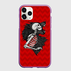 Чехол iPhone 11 Pro матовый Wolf Rage, цвет: 3D-фиолетовый