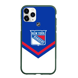 Чехол iPhone 11 Pro матовый NHL: New York Rangers