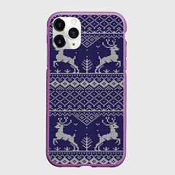 Чехол iPhone 11 Pro матовый Олени, цвет: 3D-фиолетовый