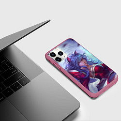Чехол iPhone 11 Pro матовый Red Dress, цвет: 3D-малиновый — фото 2