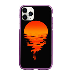 Чехол iPhone 11 Pro матовый Отражение Солнца, цвет: 3D-фиолетовый