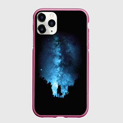 Чехол iPhone 11 Pro матовый Млечный путь, цвет: 3D-малиновый