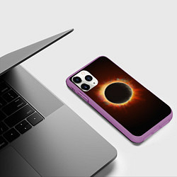 Чехол iPhone 11 Pro матовый Солнечное затмение, цвет: 3D-фиолетовый — фото 2