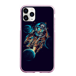 Чехол iPhone 11 Pro матовый Космический удар, цвет: 3D-розовый