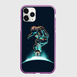 Чехол iPhone 11 Pro матовый Планетарный скейтбординг, цвет: 3D-фиолетовый