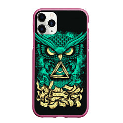 Чехол iPhone 11 Pro матовый Bring Me The Horizon: Owl, цвет: 3D-малиновый
