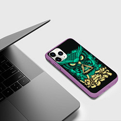 Чехол iPhone 11 Pro матовый Bring Me The Horizon: Owl, цвет: 3D-фиолетовый — фото 2