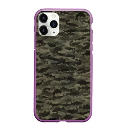 Чехол iPhone 11 Pro матовый Камуфляж рыбака, цвет: 3D-фиолетовый