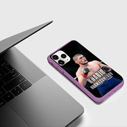Чехол iPhone 11 Pro матовый Хабиб Нурмагомедов, цвет: 3D-фиолетовый — фото 2