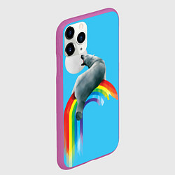 Чехол iPhone 11 Pro матовый Полярный мишка, цвет: 3D-фиолетовый — фото 2
