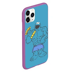 Чехол iPhone 11 Pro матовый Коржик качок, цвет: 3D-фиолетовый — фото 2