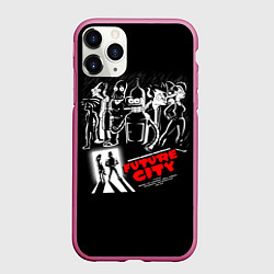 Чехол iPhone 11 Pro матовый Future City, цвет: 3D-малиновый