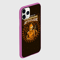 Чехол iPhone 11 Pro матовый Steampunk Attitude, цвет: 3D-фиолетовый — фото 2